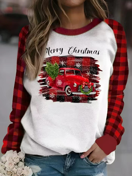 

Merry Christmas Plaid Snowflake Pullover Sweatshirt, Red, Sweatshirts & Hoodies