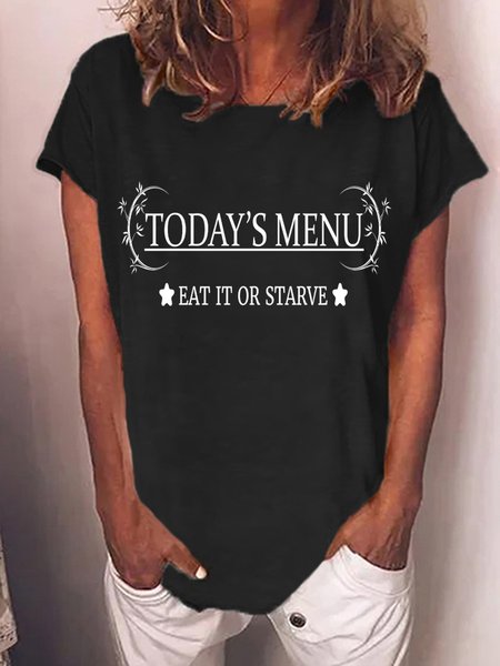 

Lilicloth X Roxy Today's Menu Eat Or Starve Women's T-Shirt, Black, T-shirts