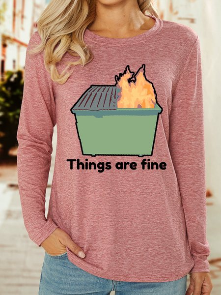 

Lilicloth X Roxy Things Are Fine Women's Long Sleeve T-Shirt, Pink, Long sleeves