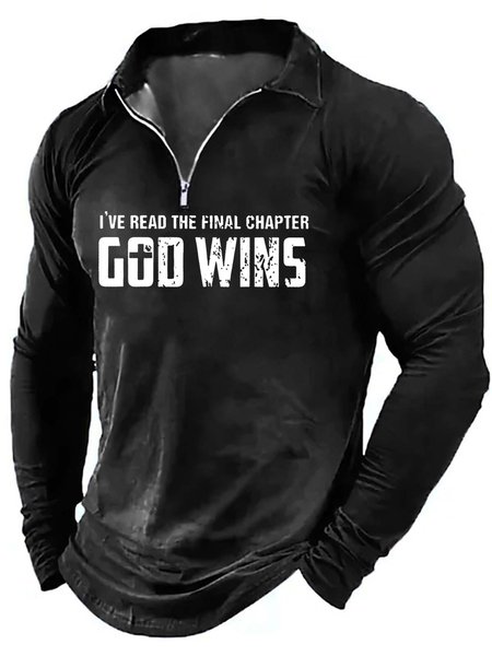 

Men I’ve Read The Final Chapter God Wins Regular Fit Polo Shirt, As picture, Long Sleeves