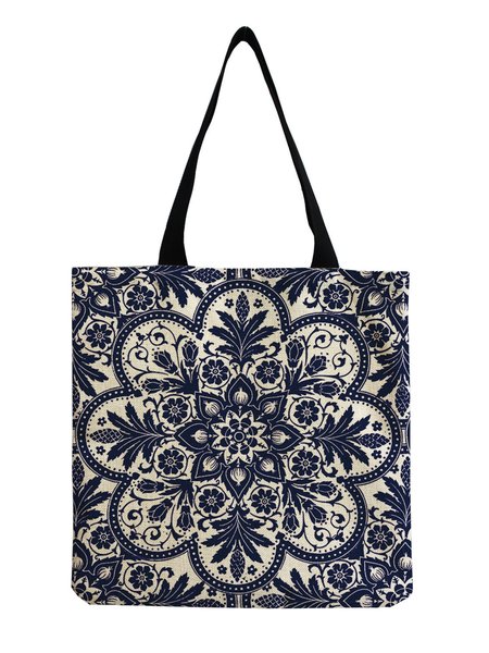 

Ethnic Print Shoulder Bag Tote Bag Canvas Shopping Bag, Color4, Women's Bags