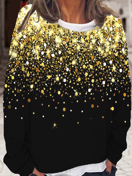 

Womens Christmas Light Print Casual Sweatshirt, As picture, Hoodies&Sweatshirts