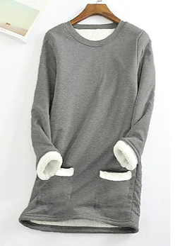 

Casual Fleece Loose Knitted Sweatshirt, Gray, Sweatshirts & Hoodies