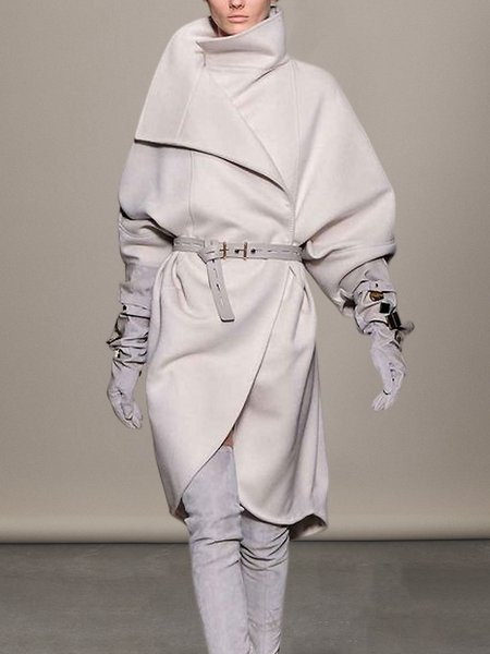 

Long sleeve Turtleneck Elegant Loose Overcoat, As picture, Coats