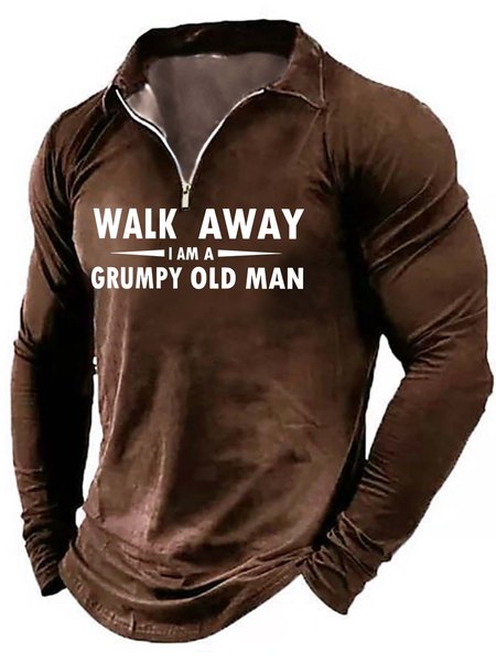 

Men Walk Away I Am A Grumpy Old Man Regular Fit Casual Polo Shirt, As picture, Long Sleeves