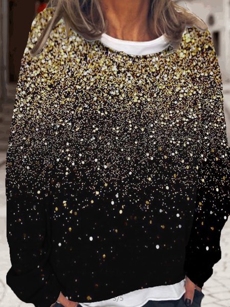 

Womens Christmas Light Print Casual Sweatshirt, As picture, Hoodies&Sweatshirts