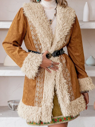 

Suede Boho Teddy Lined Overcoat, Camel, Coats
