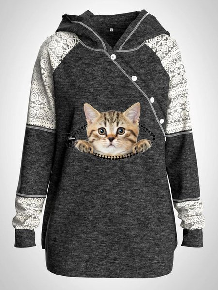 

Animal Casual Regular Fit Sweatshirt, Gray, Sweatshirts & Hoodies