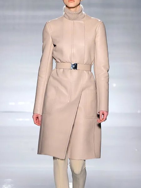 

Plain Long Sleeve Regular Fit Urban Jacket, Apricot, Jackets