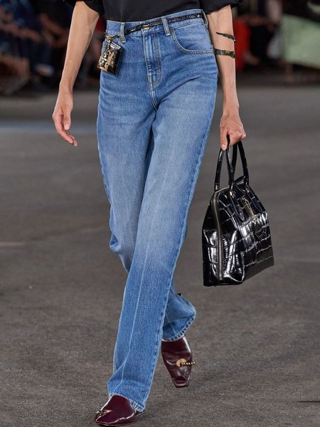 

Denim Loose Plain Jeans, Blue, Denim&Jeans