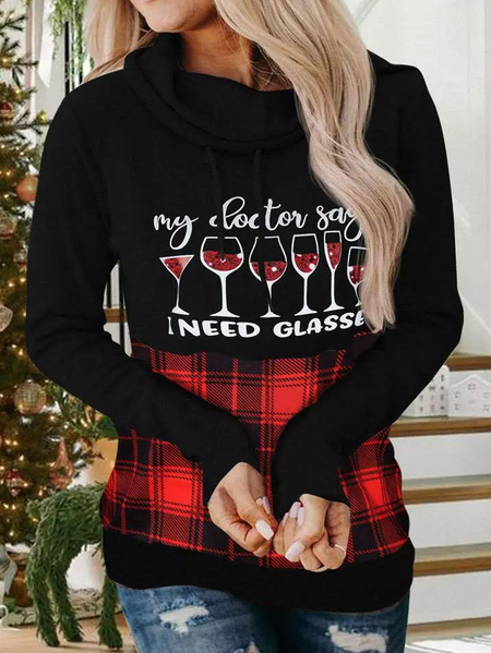 

Christmas My Doctor Says I Need Glasses Plaid Pullover Sweatshirt, Black, Sweatshirts & Hoodies