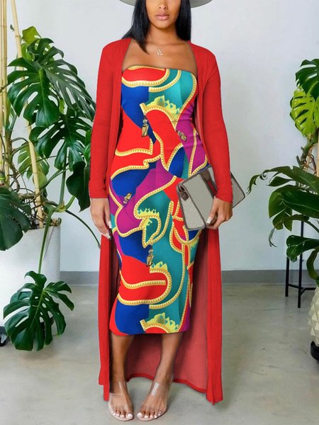 

Plain Elegant Long Sleeve Regular Fit Coat, Red, Coats