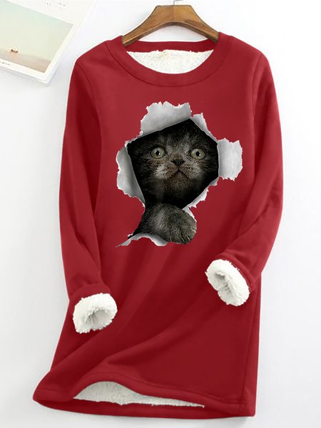 

Womens balck cat 3D print weatshirt, Red, Hoodies&Sweatshirts