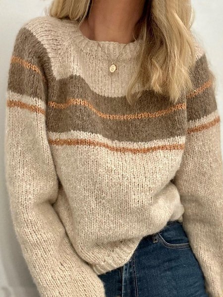 

Wool/Knitting Casual Loose Sweater, Multicolor, Sweaters