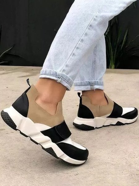 

Retro Lightweight Breathable Thick Sole Non-Slip Sneakers, Khaki, Sneakers