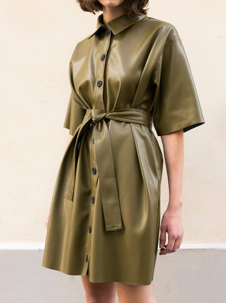 

Regular Fit Casual Green Dress, Mini Dresses