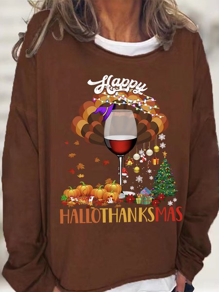 

Happy Hallothanksmas Women's Sweatshirt, Deep brown, Hoodies&Sweatshirts