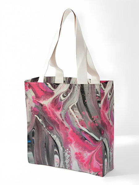 

Lilicloth X Paula Fluid Paint Abstract Art Designer Shopping Tote, As picture, Bags