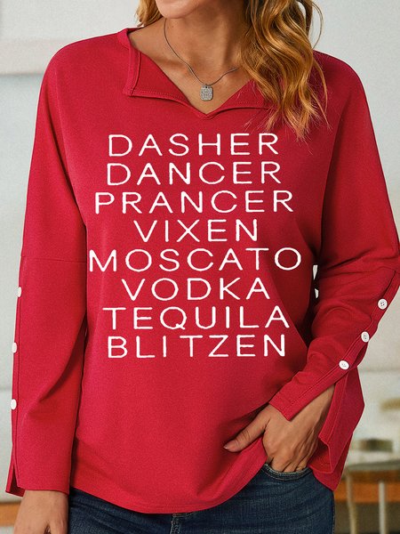 

Womens Christmas Alcohol Funny Letters Casual Sweatshirt, Red, Hoodies&Sweatshirts