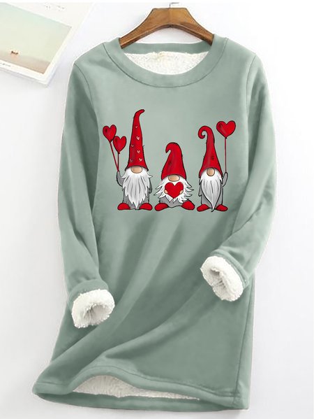 

Women's Cute Gnomes Heart Valentines Simple Sweatshirt, Green, Hoodies&Sweatshirts
