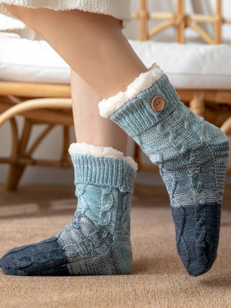 

Casual Home Gradient Coral Fleece Floor Socks Pile Pile Socks Autumn Winter Thickening Warm Accessories, Blue, Socks