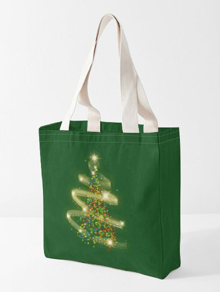 

Colorful Christmas Tree Graphic Shopping Tote, As picture, Bags