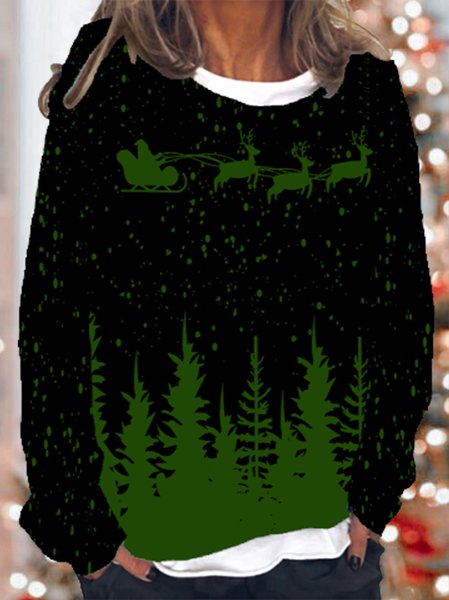 

Lilicloth x Iqs Casual Christmas Crew Neck Women's Sweatshirt, As picture, Hoodies&Sweatshirts