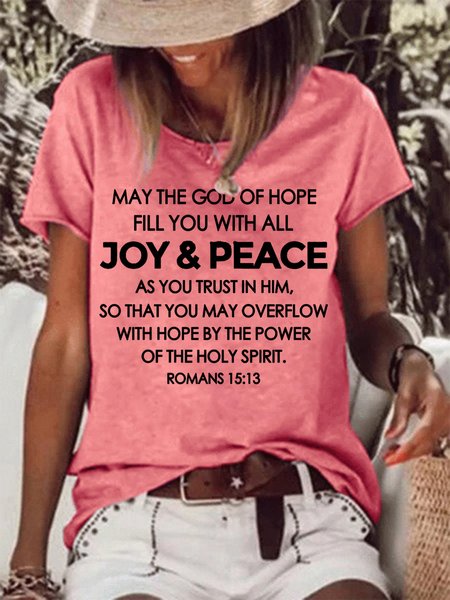 

Lilicloth X Donna May The God Of Hope Fill You With All Joy And Peace Womens T-Shirt, Red, T-shirts