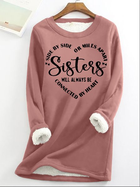 

Womens Sister Crew Neck Casual Sweatshirt, Pink, Hoodies&Sweatshirts