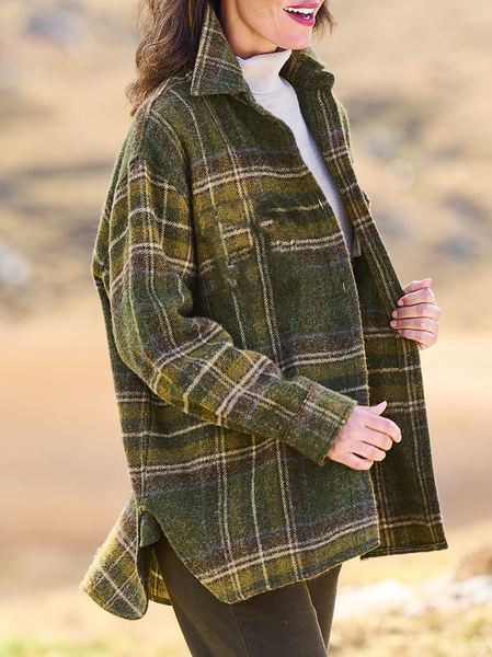 

Casual Shawl Collar Loose Jacket, Green, Jackets