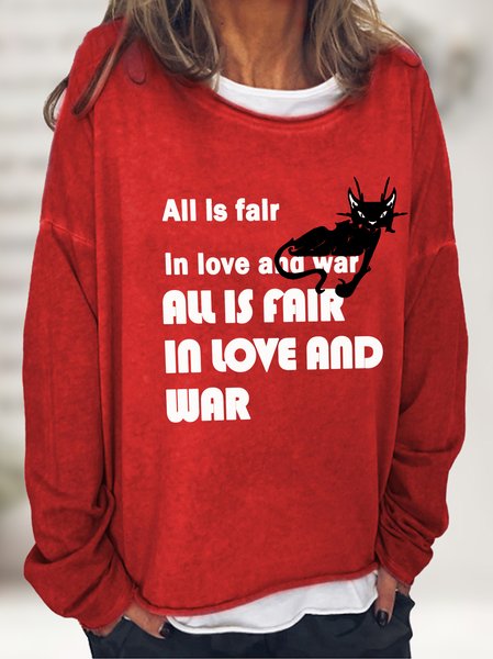 

Women's Angry Cat Cotton-Blend Street Sweatshirt, Red, Hoodies&Sweatshirts