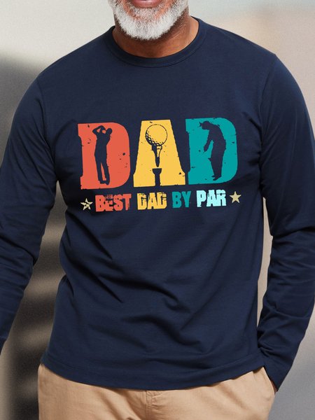 

Funny Dad Shirt Best Dad By Par Mens Long Sleeve T-Shirt, Deep blue, Long Sleeves