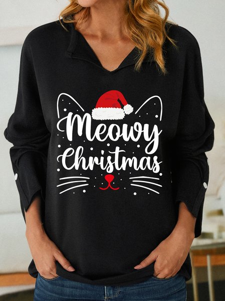 

Lilicloth X Manikvskhan Meowy Christmas Womens Shawl Collar Sweatshirt, Black, Hoodies&Sweatshirts