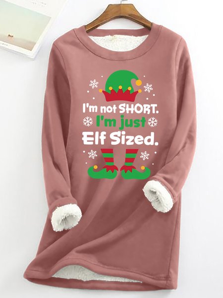 

Short Girl Christmas Gift Im Not Short Im Just Elf Sized Womens Warmth Fleece Sweatshirt, Pink, Hoodies&Sweatshirts