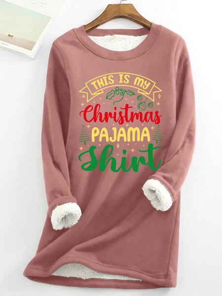 

Lilicloth X Manikvskhan Christmas Gift This Is My Christmas Pajama Shirt Womens Warmth Fleece Sweatshirt, Pink, Hoodies&Sweatshirts