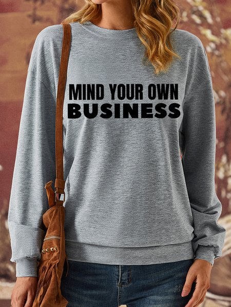 

Lilicloth X Kat8lyst Mind Your Own Business Womens Sweatshirt, Gray, Hoodies&Sweatshirts