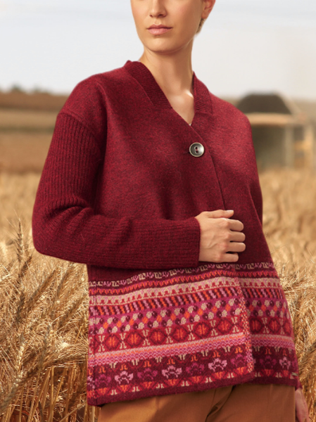 

Ethnic Boho Wool/Knitting Sweater Coat, Red, Cardigans