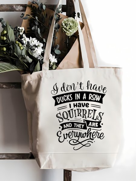 

I Don't Have Ducks In A Row Casual Shopping Tote Bag, White, Bags