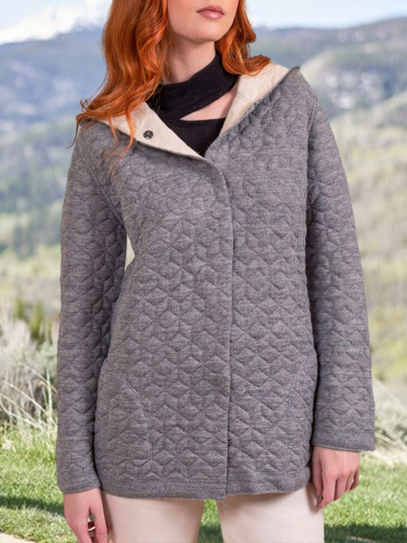 

Casual Cotton Hoodie Jacket, Gray, Outerwear