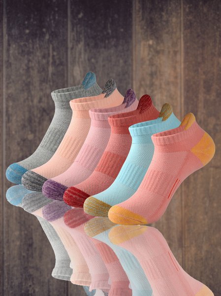 

6pcs Casual Contrast Stripe Socks Set Versatile Everyday Accessory, Multicolor, Socks