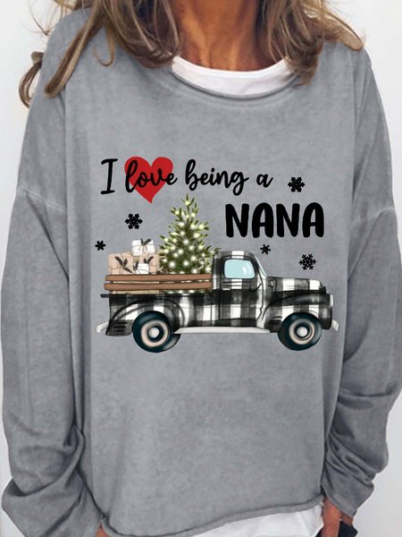 

Nana Christmas Gift I Love Being A Nana Womens Sweatshirt, Light gray, Hoodies&Sweatshirts