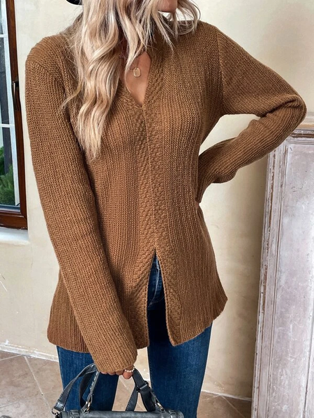 

Urban V Neck Sweater, Brown, Sweaters
