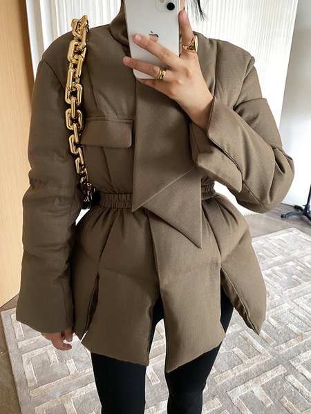 

Urban Long Sleeve Plain Fleece Coat, Coffee, Others