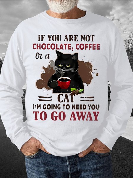 

Men's I Am Going To Need You To Go Away Grumpy Cat Funny Graphics Print Casual Loose Text Letters Sweatshirt, White, Hoodies&Sweatshirts