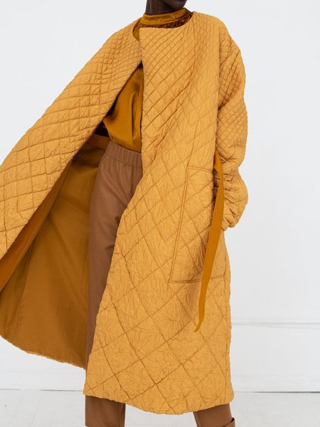 

Loose Simple Crew Neck Plain Fleece Coat, Yellow, Others