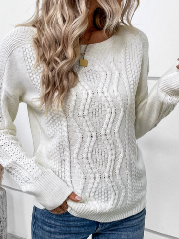 

Casual Wool/Knitting Regular Fit Sweater, White, Sweaters & Cardigans
