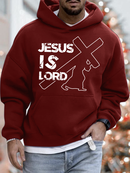

Lilicloth X Jessanjony Jesus Is Lord Mens Hoodie, Red, Hoodies&Sweatshirts