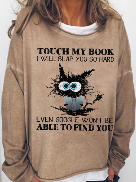 

Women's Reading Book Lover Crew Neck Casual Sweatshirt, Light brown, Hoodies&Sweatshirts
