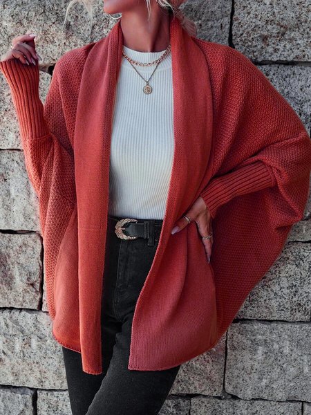 

Casual Loose Sweater Coat, Red, Cardigans