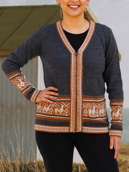 

Regular Fit Boho Sweater Coat, Gray, Cardigans